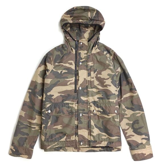 Zara Other - ZARA MAN Cargo Pocket Mesh Windbreaker Hoodie Jacket in Green Camo Mens XL